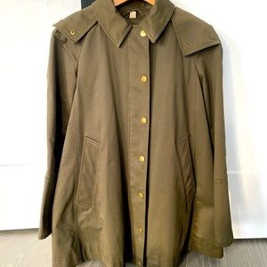 Burberry Brit lined hunter green raincoat